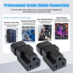 10 Pack IEC320 C14 Male to Nema 5-15R PDU USA UPS Extension Power Plug Adapte…