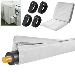 HVAC Copper Pipe Insulation Cover, 72″ x 10.2″ Gray, 3-Layer Oxford Fabric Wrap