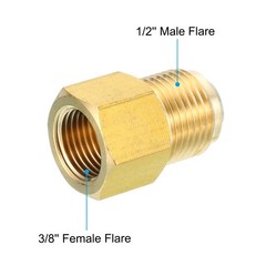 3/8″ Female Flare x 1/2″ Male Flare Connectors Brass Adapter Reducing