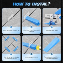 Saker Tile Leveling System 1/8 Inch with Tile Plier, 500pcs Tile Leveler Spacers