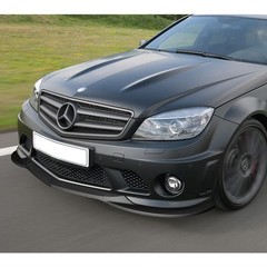 Front Bumper Spoiler Lip for Mercedes-Benz W204 C63 AMG 2008-2011 Matt Black
