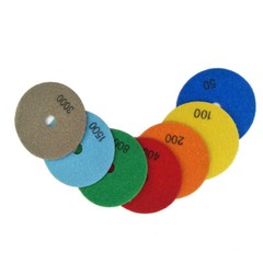 7PC 50/100/200/400/800/1500/3000# 4″ Dry Diamond Polishing Pad Sharpness A6W3