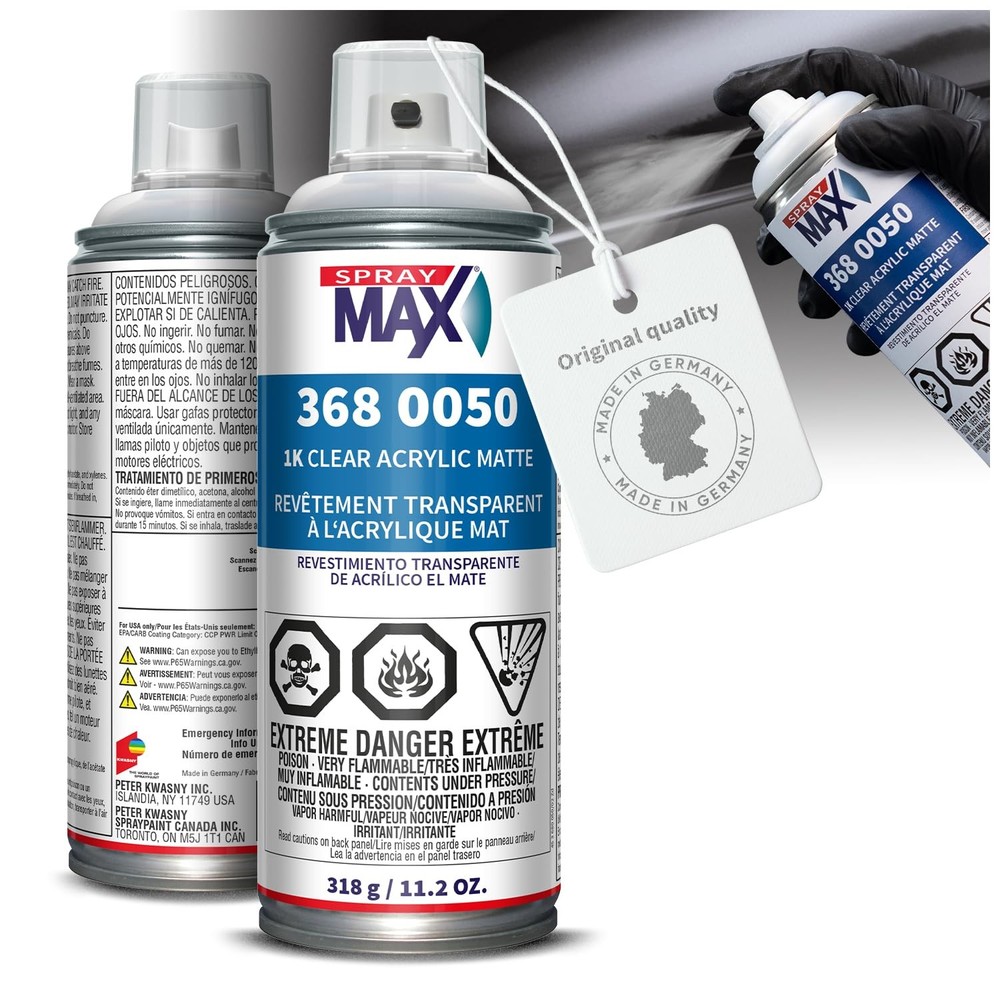 1K Acrylic Matte Clear Coat Spray Paint 11.3 oz Fast Drying For Cars And Metal