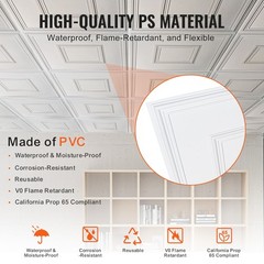 Ceiling Tiles, 12 – Pack 24 x 24 in, Drop Ceiling Tiles Premium PVC Sheet, Easy