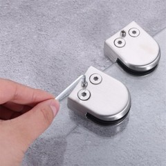 8Pcs Semicircle Glass Clamps Brushed Nickel 52x43x24mm for Glass Shelves Kitchen