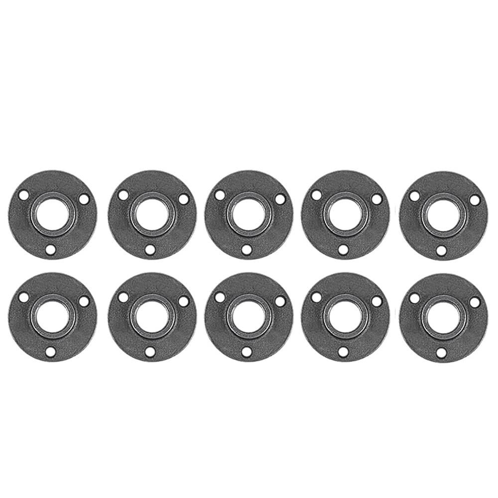 Niubid 10 Pack 3/4 inches Malleable Cast Iron Pipe Flange, inch, Black