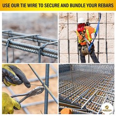 Rebar tie wire 16GA PVC yellow coated 5 rolls 3lb construction SIMBASTEEL