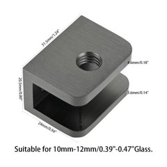 4Pcs Glass Clamps with Stainless Steel Screws Matte Black for 10mm-12mm Glass