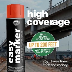 Quick-Drying 18oz Inverted Marking Paint – Orange Fluorescent, Indoor & Outdoor