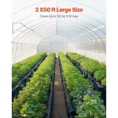 3 Ft. X 50 Ft. Plastic Sheeting, 4 Mil Heavy Duty Roll Black Polyethylene Tarp f