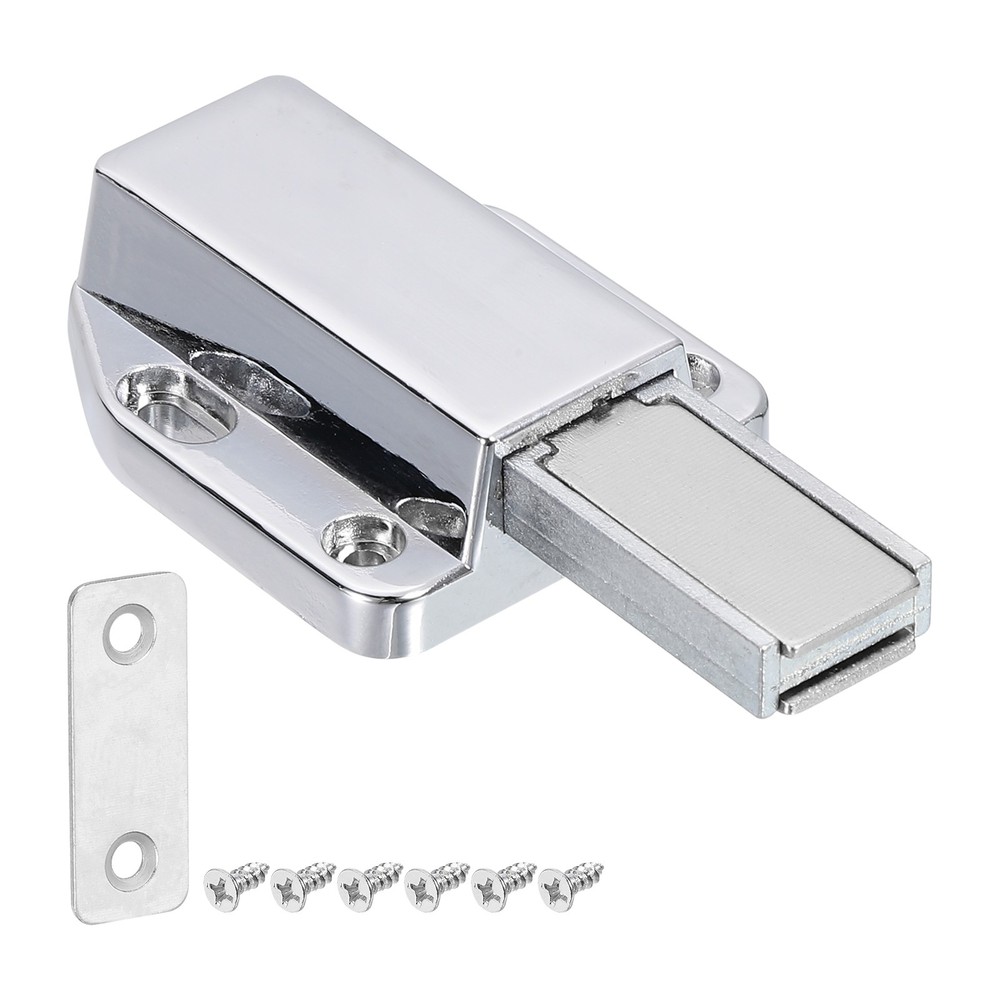 1 Pcs Magnetic Push Latch for Cabinet, 1.89×1.57 Inch Push to Open Latch Silver
