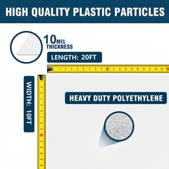 10Mil Vapor Barrier for Crawl Space – 10FT x 20FT Heavy Duty Plastic Sheeting, M