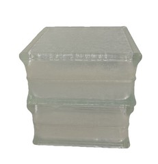 Vintage Reclaimed Architectural Glass Privacy Blocks-Set Of 2- BCG METRO DADE
