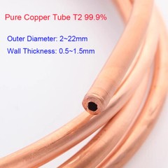 Pure Copper Tube Coil Air Condition Water Pipes Oil Plumbing OD 2/3/4/5/6~20mm