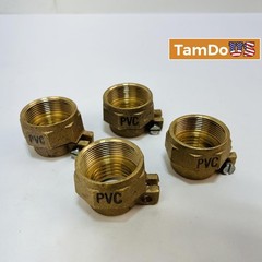 (4-Pack) Brass PVC Female Thread Adapter Clamp Fitting FOR Plumbing Pipe Systems