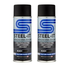 Steel-It 1012D Polyurethane, Industrial Paint Coatings, 2 Cans, Black