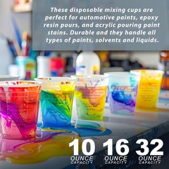 Complete Paint Mixing Kit – 12 Cups with Lids & Strainers for Precision Mixing