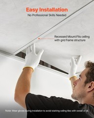VEVOR 24 x 48 in PVC Ceiling Tiles 10-Pack Drop Ceiling Panels White Marble