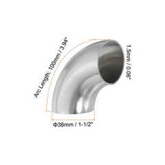 4 Pack 1-1/2″ OD 201 Stainless Steel Butt 90 Degree Fitting