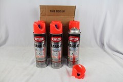 6-Krylon Mark-It 732108 Industrial Fluorescent Red Orange Inverted Marking Paint