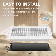 Floor Register 4×10, 4 Pack Vent Covers for Home White-4Pack