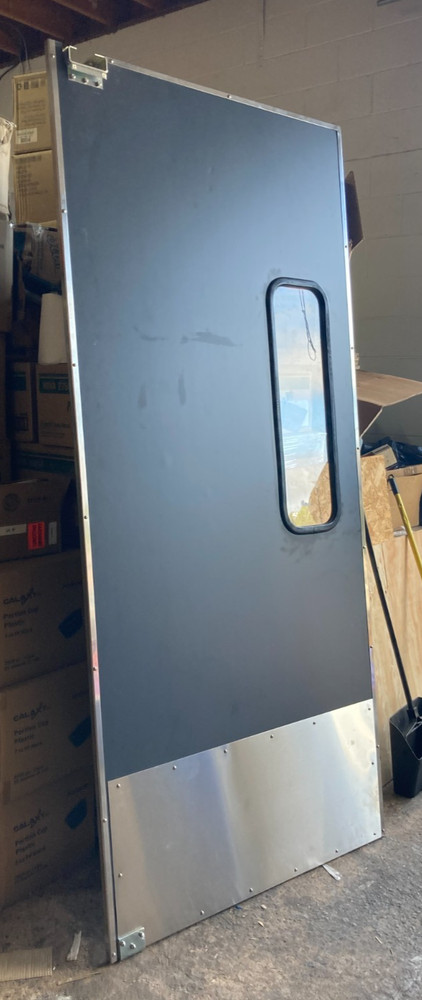 Single Aluminum Swinging Traffic Door 91″ X 41″ With Window