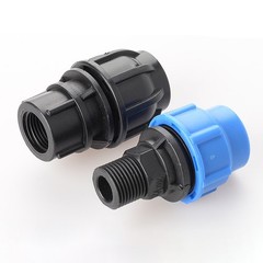 MDPE Compression Fitting Male Female Thread Adapter Water Pipe Connector 20-63mm