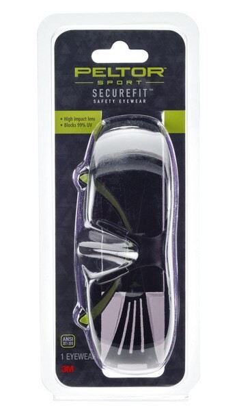 Peltor Sport SecureFit Safety Eyewear, SF400-PG-8, Gray/AF Lens
