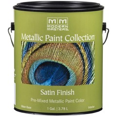 1 gal Modern Masters ME591 Platinum Metallic Paint Collection, Satin Water-Ba…