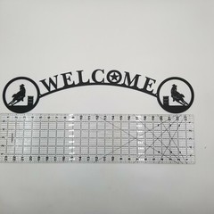 Female Cowgirl Barrel Racing Welcome Sign Metal Lodge Cabin Horse