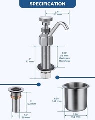 Commercial 0.5 GPM Dipper Well Faucet Repalcement for Ice-cream Shop