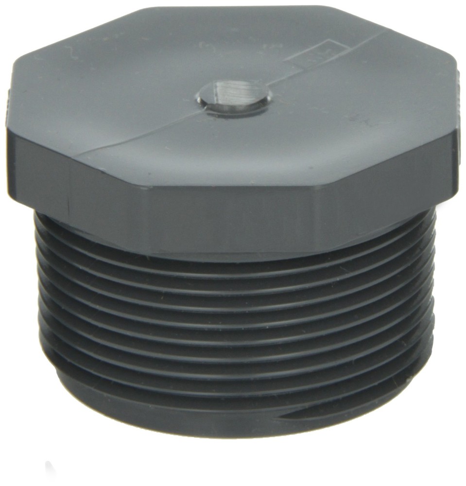 GF Piping Systems PVC Pipe Fitting Plug Schedule 80 Gray 1/2″ NPT Male