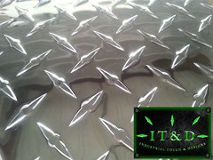 Diamond Plate Tread Brite Aluminum 12″ x 12″ 3003 .063 16 Gauge Chrome Polish