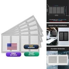 Repa Market 5-Pack Air Vent Cover 16X8 Inch Outer Dimensions White Galvanized