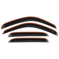 4pc Tape On Rain Deflector Toyota Tacoma 2001-2004 Crew Cab Smoke WD-TTAC01CC