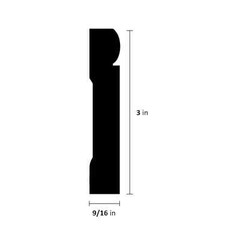 Unfinished White Oak Wood Casing 9/16 in x 3 in x 7ft | Solid Hardwood Molding