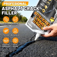 Asphalt Crack Filler, 2.65LB High Elasticity Cement Crack Filler, Self Leveli…
