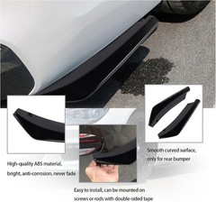 2 PCS Rear Bumper Canard Diffuser Anti-Crash Lip Body Kit Universal Car