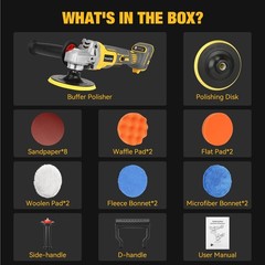 Cordless Buffer Polisher for Dewalt 20v Max Battery, Brushless Rotary Car Buf…