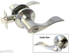 Entrance Entry keyed Satin Nickel Lever Handle Door Lock brushed nickel 838DC