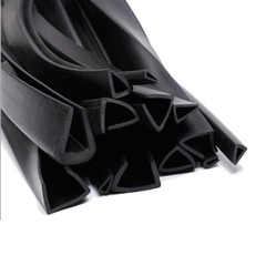 Rubber Sealing Strip Solid Round corner card slot Sound Insulation Black 1mm-5mm