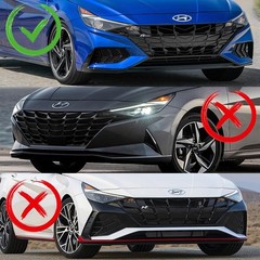 3pcs STP-Style Bumper Lip Spoiler for Elantra N-Line 2021-2023 Matt Black