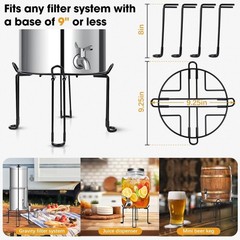 Gyykzz Water Filter Stand 8” Tall 9” Diameter 8 inch Tall, Matte Black