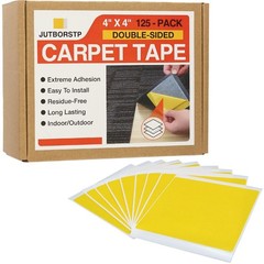 Jutborstp Carpet Tile Tape Double Sided 4 X 4 125 Tabs Per Pack Adhesive