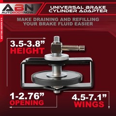 ABN Universal Master Cylinder Adapter with Wings – Adjustable 1-2.7in Opening