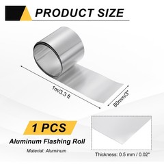 3in x 3.3ft Aluminum Flashing Roll, 0.5mm Metal Roof Panels for House Repair