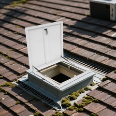 Roof Hatch, Roof Security Door, Roof Access Hatch Modern Square White NEW