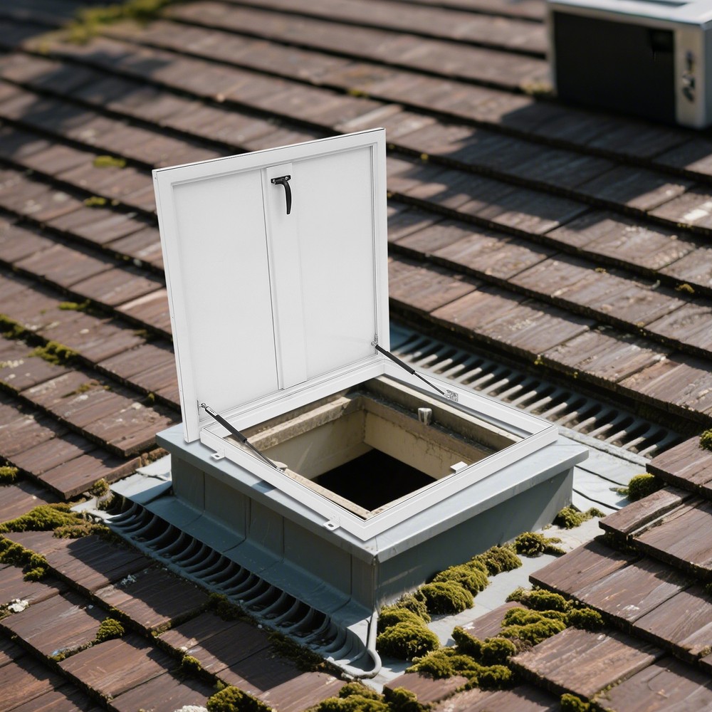 Roof Hatch, Roof Security Door, Roof Access Hatch Modern Square White NEW