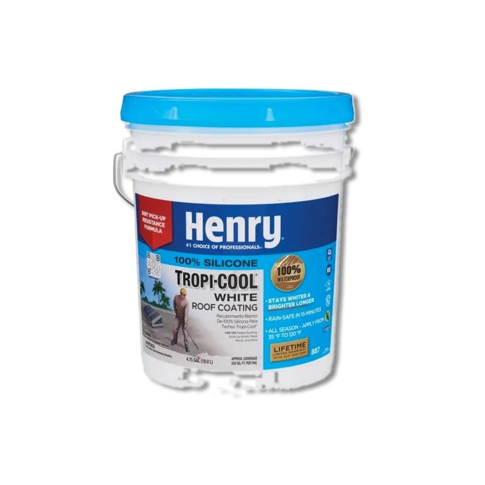 Henry Tropi-Cool White Silicone Roof Coating 4.75 gal HE887HS073