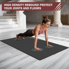 Stepwaver Extra Large Exercise Mat, 6’x4’/7’x5′ /8’x5′ (6mm) Thick Workout Ma…